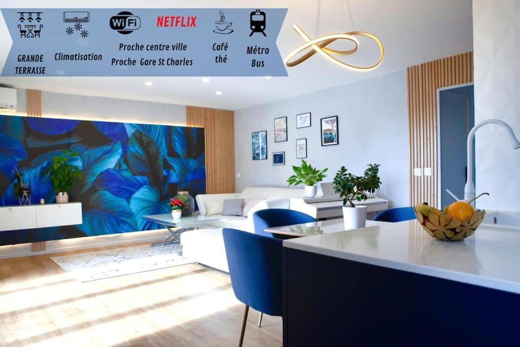 T3 Le Designer 4E-Terrasse-Climatisation & Netflix Apartamento Marselha Exterior foto